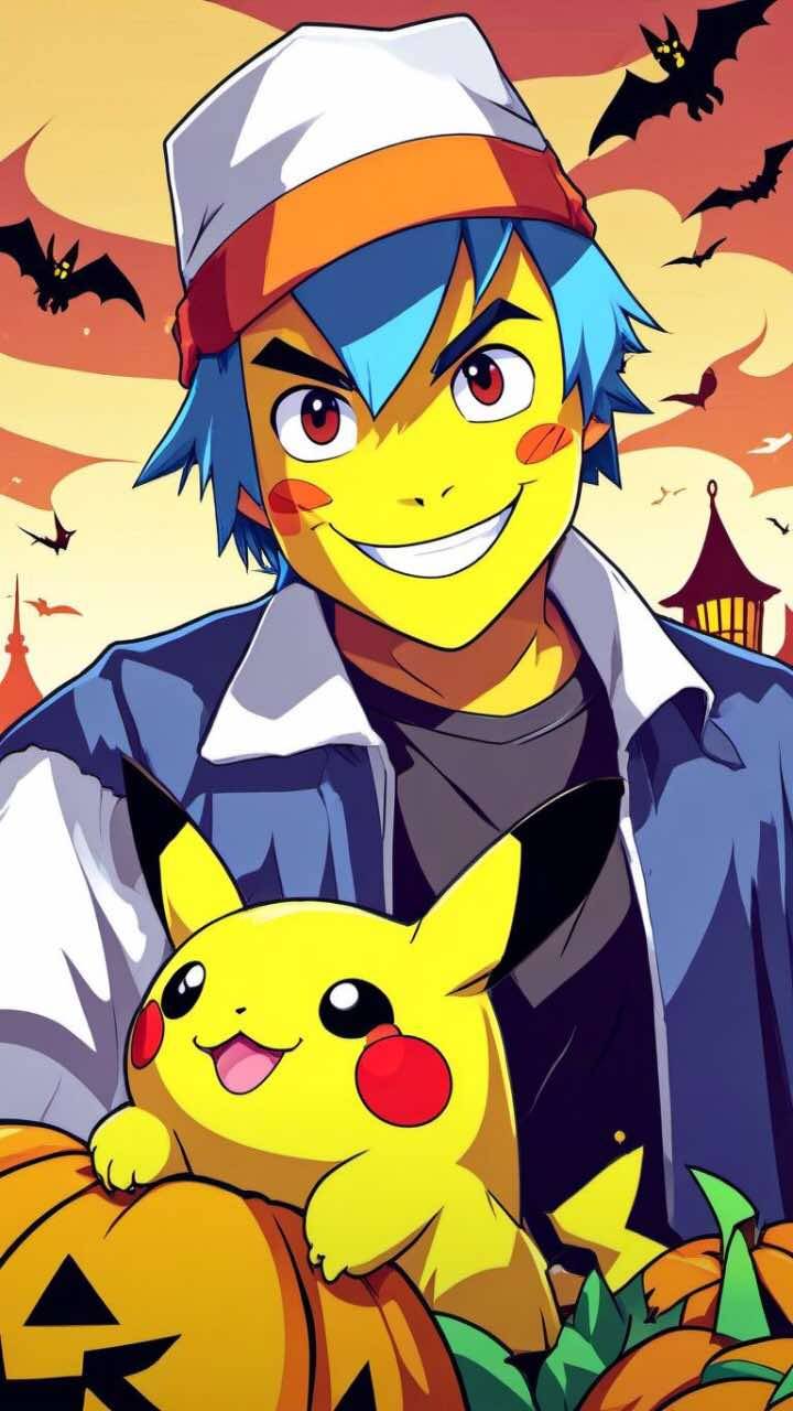 Halloween Ash And Pikachu