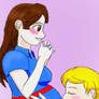 Charlie and Violet. Pregnant belly kiss