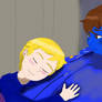 Charlie hugs Blueberry Violet