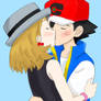 Ash and Serena kiss