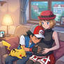 Ash Kisses Serena's pregnant belly