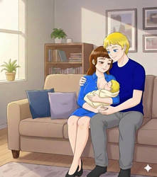 Charlie and Violet with baby
