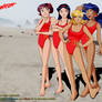 Mandy and her gang as Baywatch lifeguards