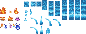 Pixel Fire and Water Practice