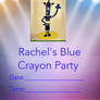 Rachel's Blue Crayon Party Invitation 