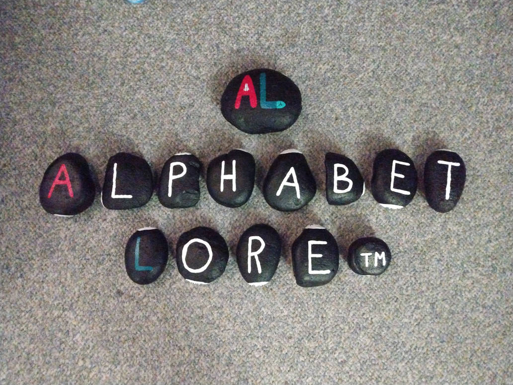 Alphabet Lore Logo Painted Rocks by d00mshr00m on DeviantArt