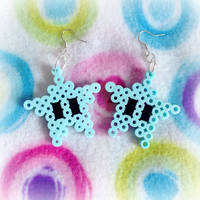 Blue Luma Star Earrings (Perler Beads)