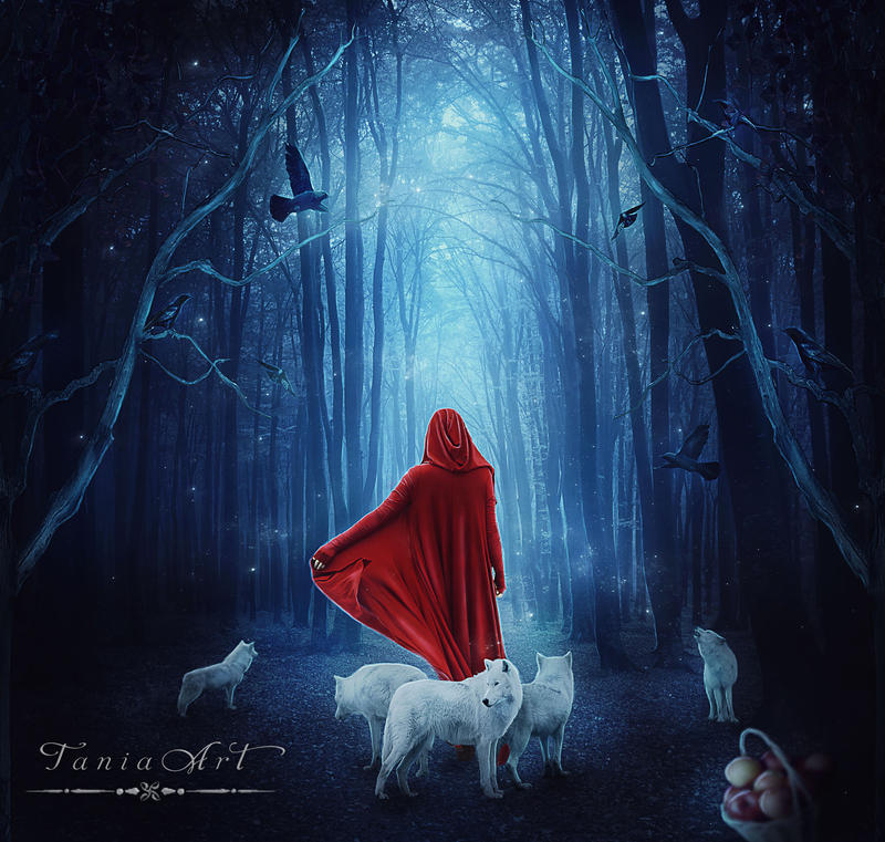 Red and her Wolves by TaniaART Red and her Wolves by TaniaART
