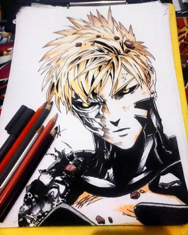 Colored Genos OnePunchMan Drawing by rezacodetz on DeviantArt