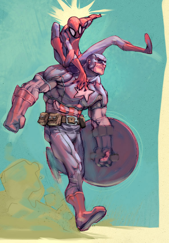 Spidey on Cap colors