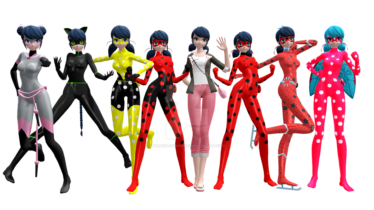 Miraculous Ladybug MMD Ladybug Model Pack by MIRACULOUSMMD1110 on