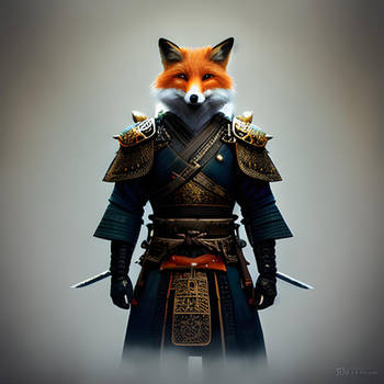 Fox Samurai Warrior Portrait