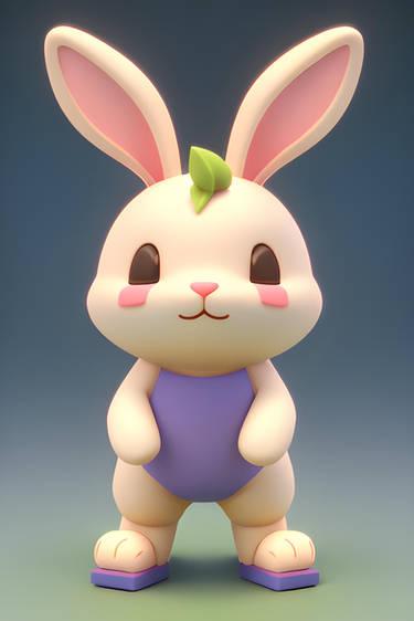 Cute Bunny Clay Figure