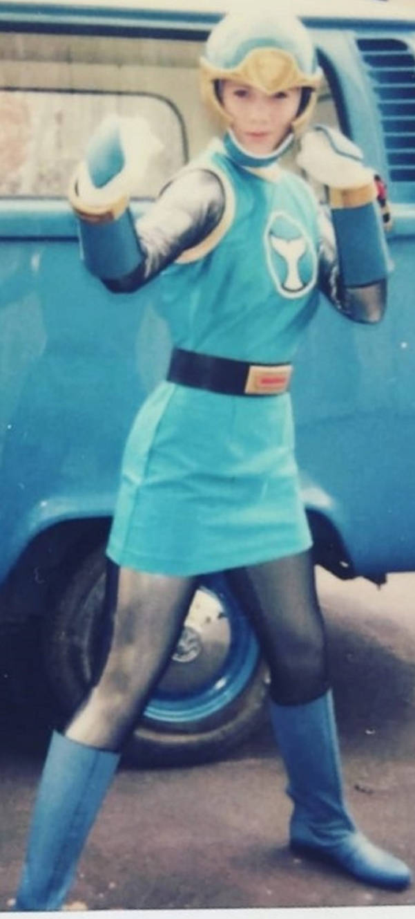 Tori Hanson Posing In her Sexy Blue Wind Ranger Mi by dragonmatt600 on ...