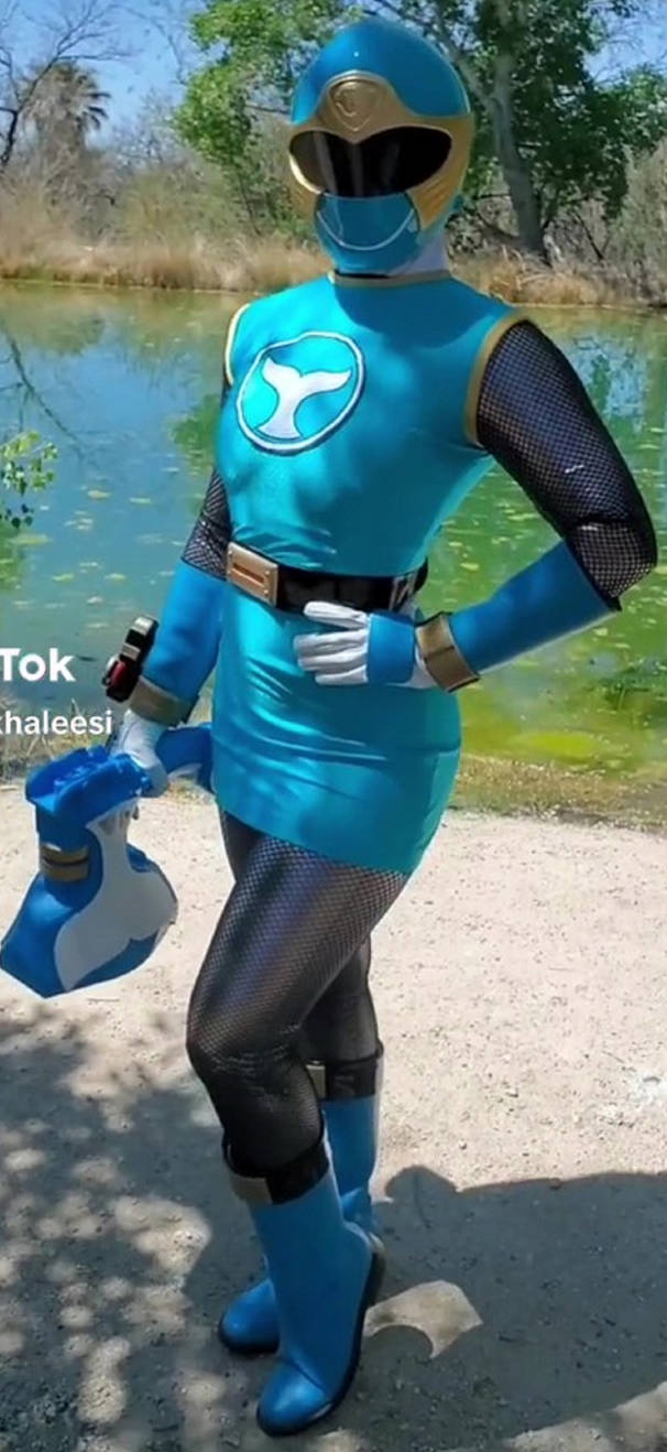 Tori Hanson Posing In her Sexy Blue Wind Ranger Mi by dragonmatt600 on ...