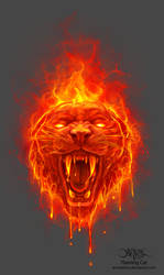 Flaming Cat by amorphisss