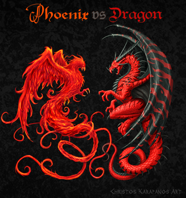 Phoenix vs Dragon by christoskarapanos on DeviantArt