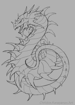 Fire Dragon Sketch