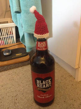 Crochet Santa Hat Bottle Topper