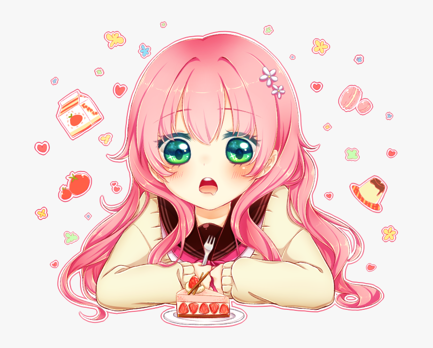 Cute girl eating cake by RainbowTalyaUnicorn on DeviantArt
