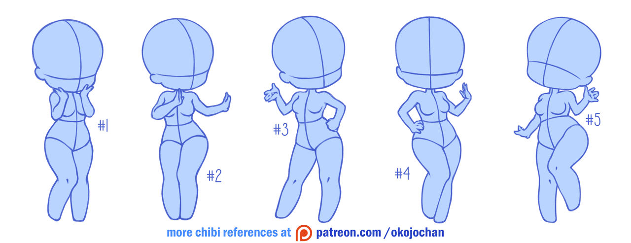 Chibi poses reference (chibi base set #5) by Nukababe on DeviantArt