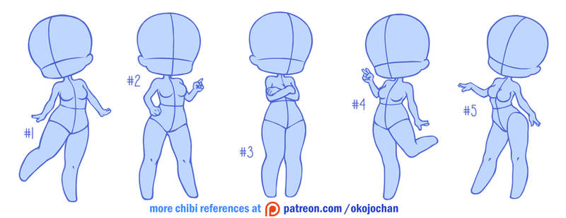 Chibi poses reference (chibi base set #6)