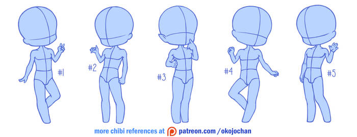 Chibi poses reference (chibi base set #9)
