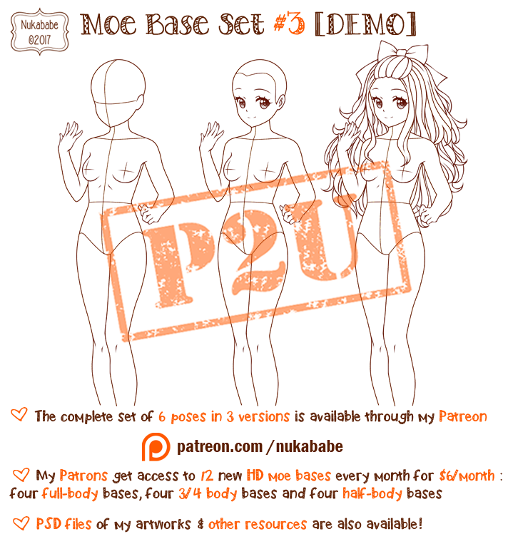 P2U Anime Female Base: Head to Hips [from Anime Base Set #52]