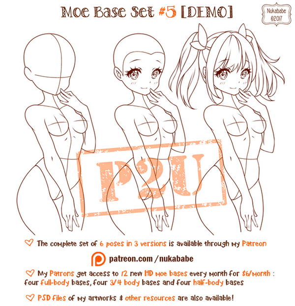 P2U Anime Female Base: Head to Hips [from Anime Base Set #38]