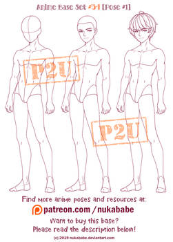 Male Pose Reference | Anime Base | P2U Base