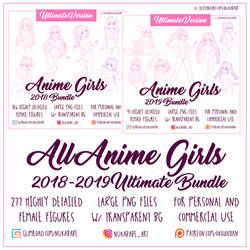 BIG pack of female anime bases 2018-2019 ULTIMATE