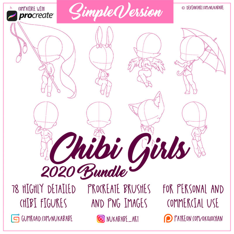 BIG Pack of Female Bases 2020 SIMPLE by Nukababe on DeviantArt