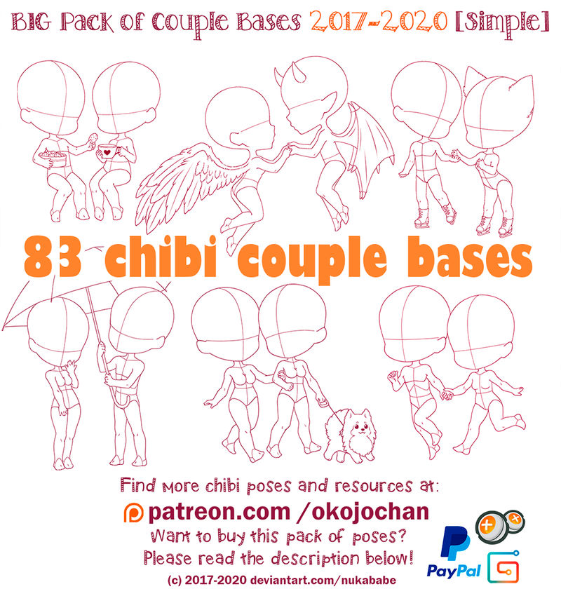 Chibi poses reference (chibi base set #2) by Nukababe on DeviantArt