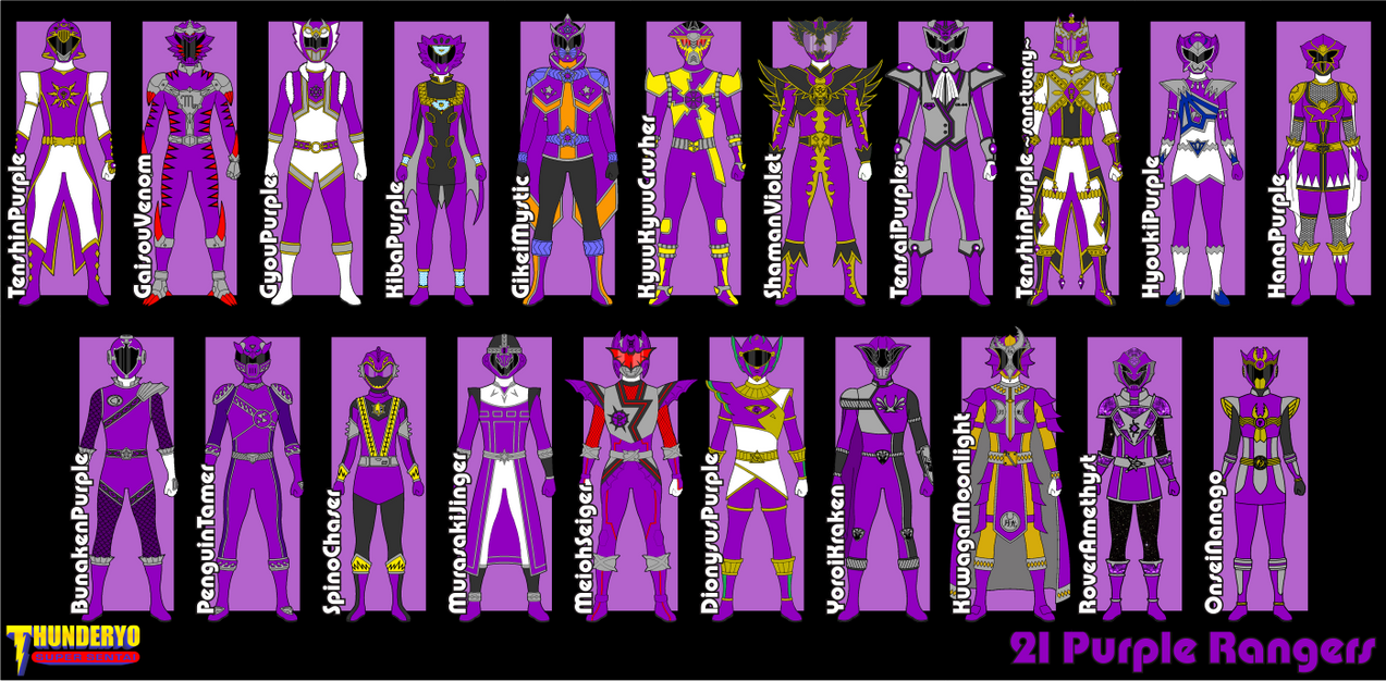 Purple Rangers - THUNDERYO SUPER SENTAI by thunderyo on DeviantArt