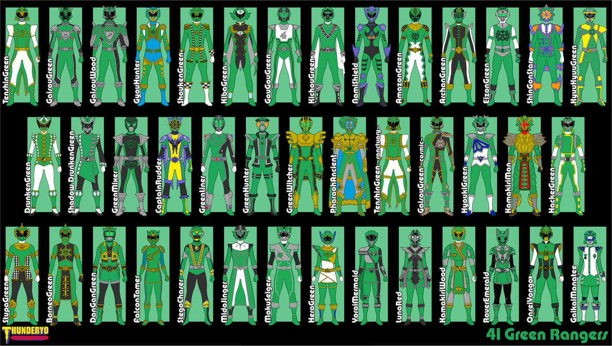 Green Rangers - THUNDERYO SUPER SENTAI by thunderyo on DeviantArt