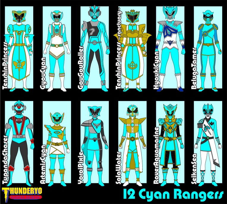 Cyan Rangers - THUNDERYO SUPER SENTAI by thunderyo on DeviantArt