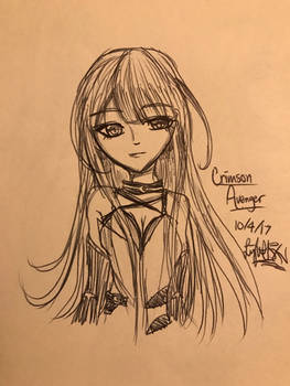 Inktober Day 3: Crimson Avenger Elesis