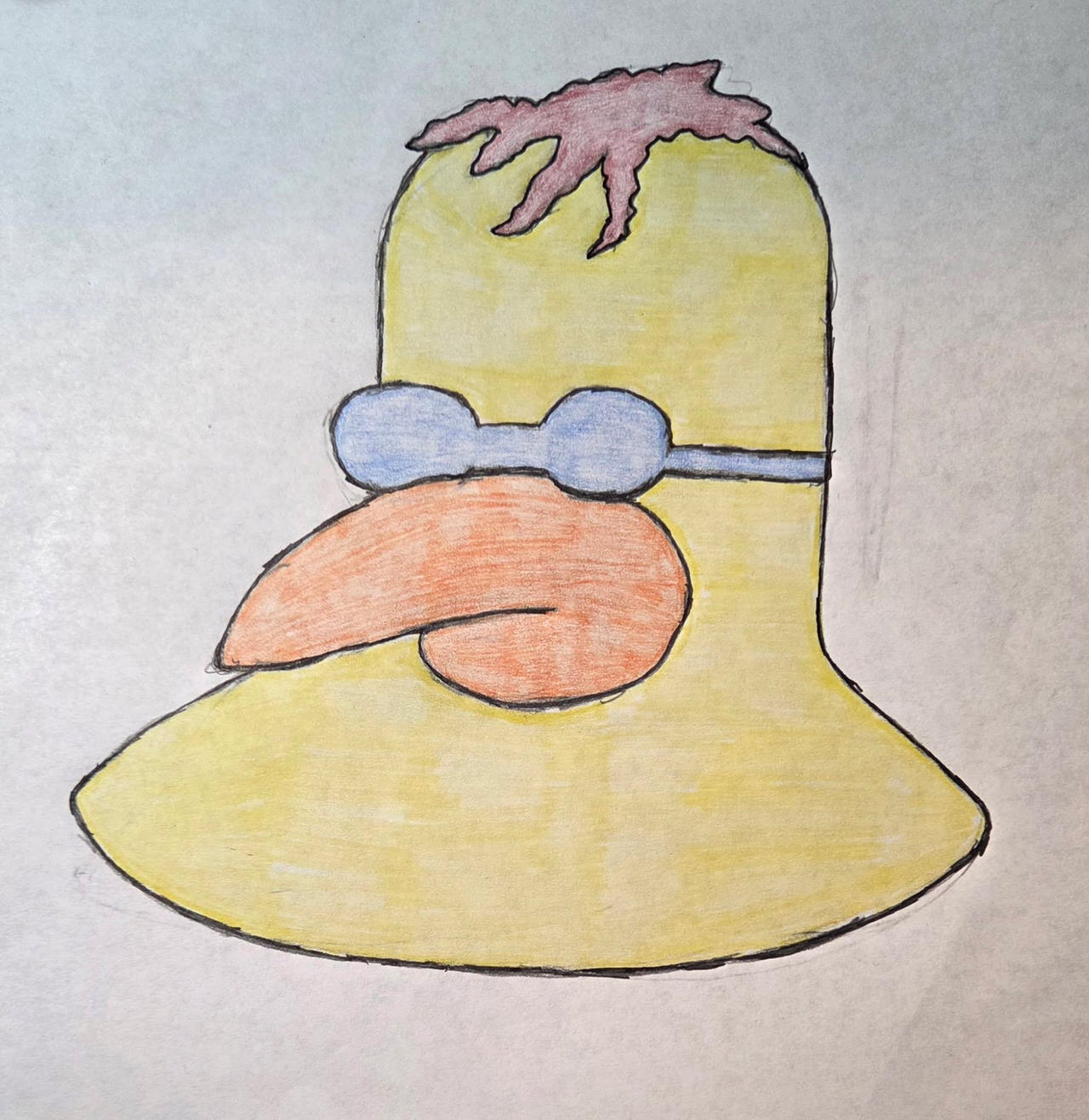 Tubby Birdhead With Four Strands Of Curls