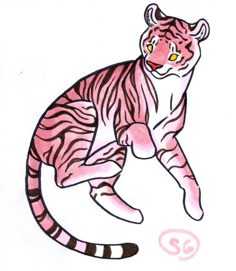 Pink Tiger by Om-nom-nomnivore on DeviantArt