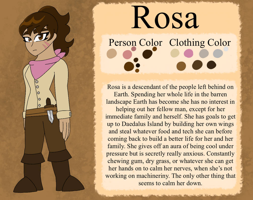 Rosa Character Sheet by EvieDrawsStuffiGuess on DeviantArt