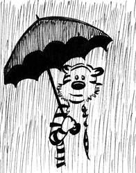 Hobbes under the rain