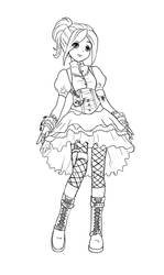 Steampunk Dress lineart