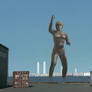 UWH turned into bronze statue by alien Hipporito