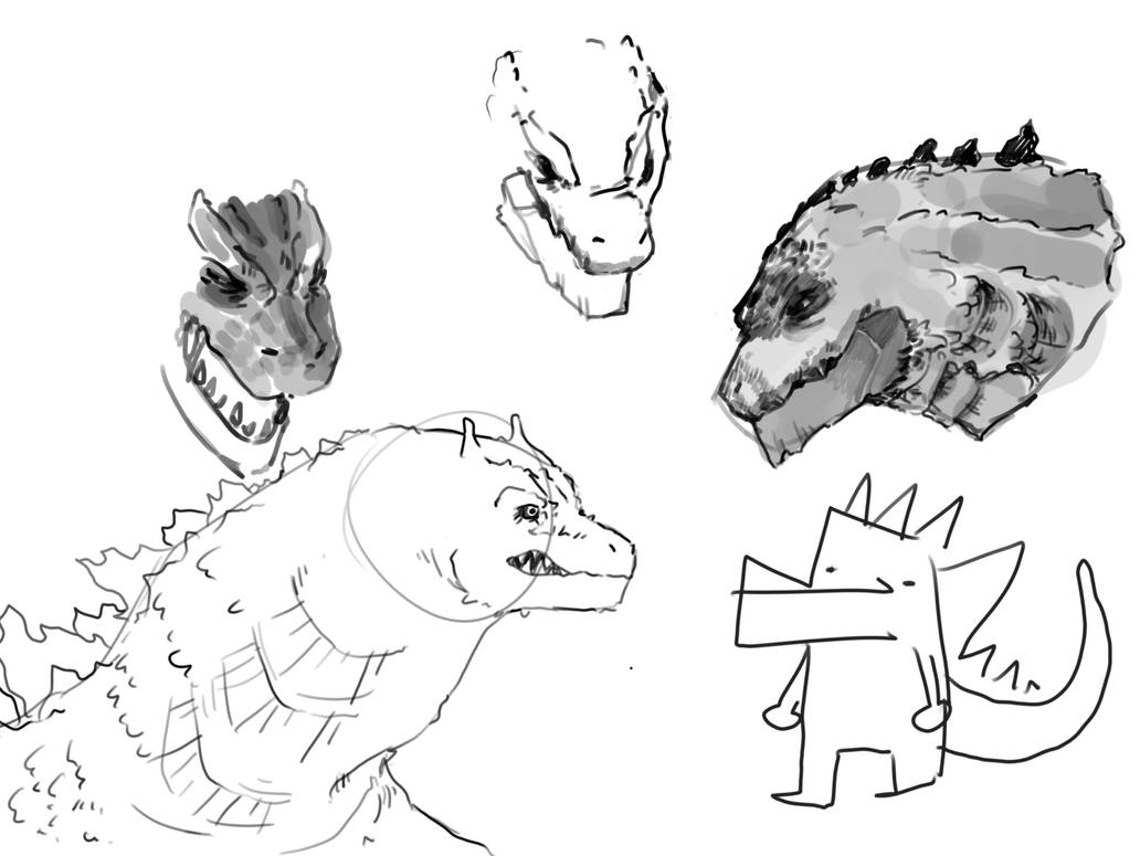 godzilla sketches by kaiartis on DeviantArt