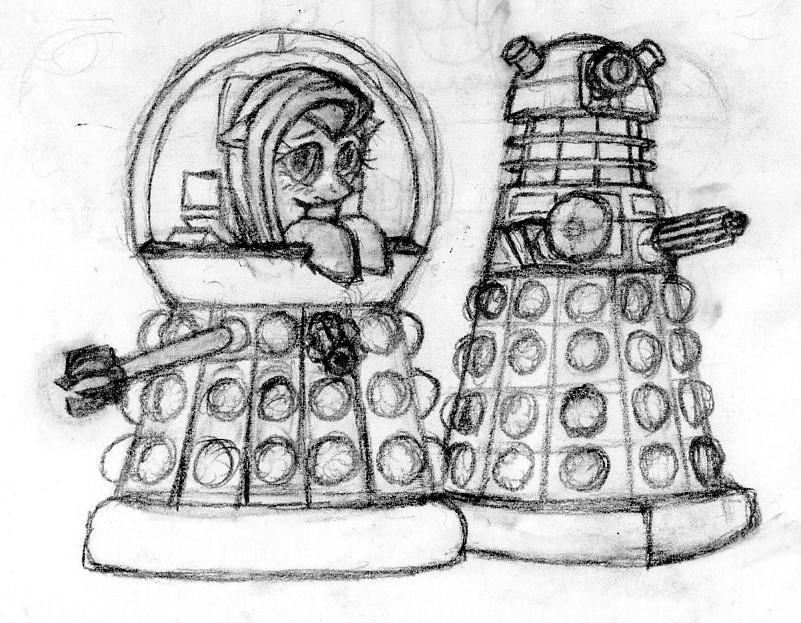 Doodle: Fluttershy: Emperess of the Daleks