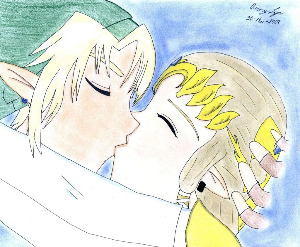 Zelda and Link Kiss