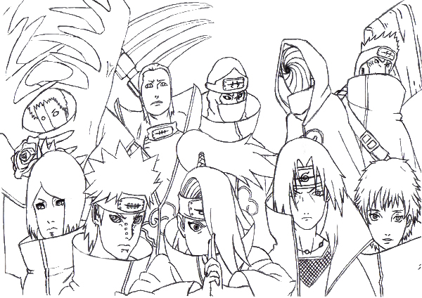 61 Akatsuki Coloring Pages Naruto  Latest