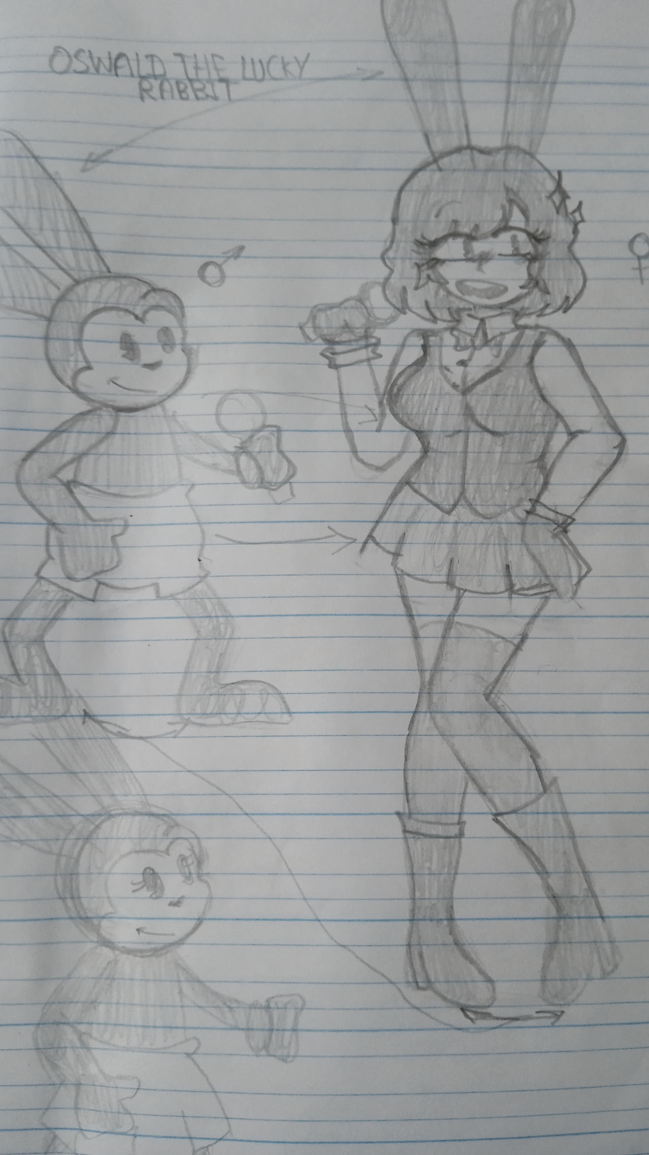 Lucky Rabbit Deviantart Oswald The Lucky Rabbit (version female) by CrazyDoodl on DeviantArt