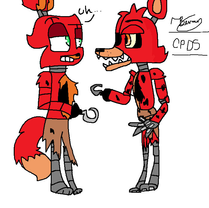 My Foxy Meets Normal Foxy by CutiePieDrawsStuff on DeviantArt