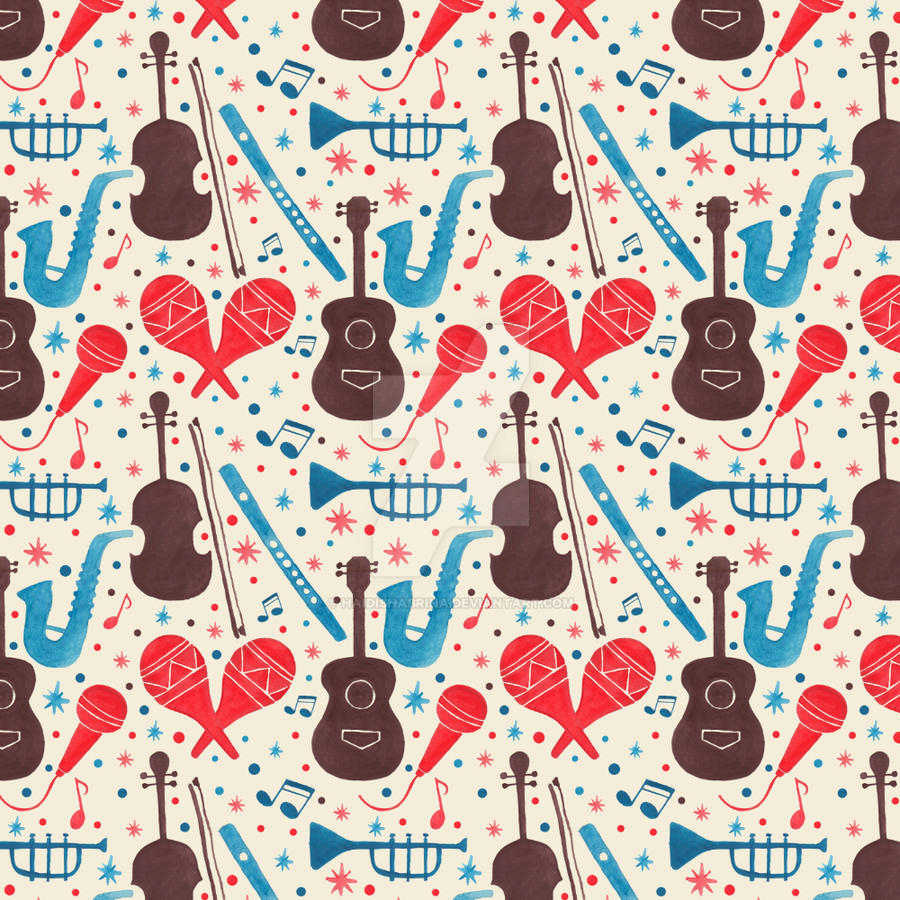 Music Instruments Pattern by haidishabrina on DeviantArt